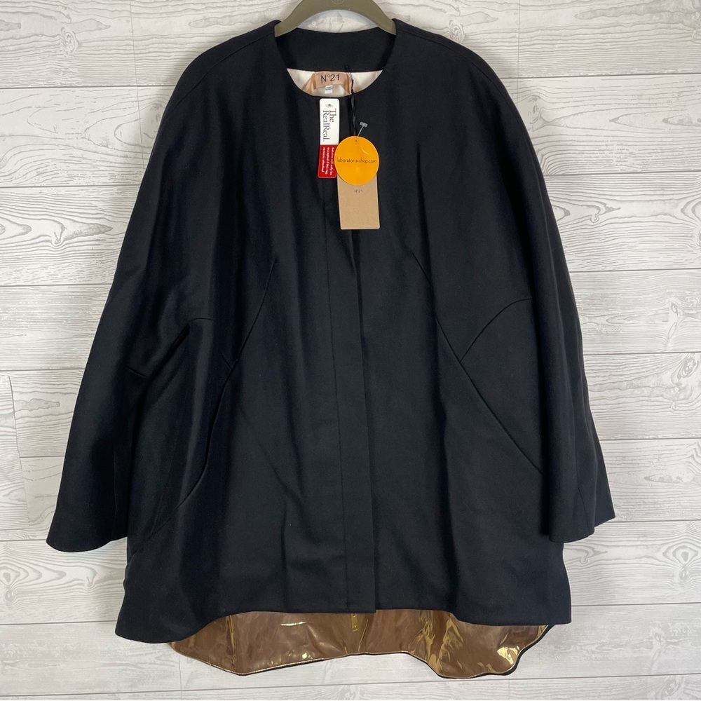 N21 No 21 Numero Ventuno Wool Blend Jacket Black/Gold NWT Size 46